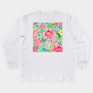 Watercolor flowers sketch Kids Long Sleeve T-Shirt